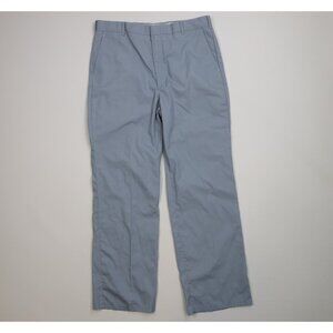 Vintage 70s Streetwear Mens 32x30 Faded Flared Wide Leg Chino Pants Light Blue